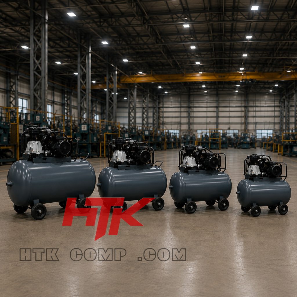 کمپرسور پیستونی 3 اسب بخار خوابیده 250 لیتری هوا تجهیز HTK